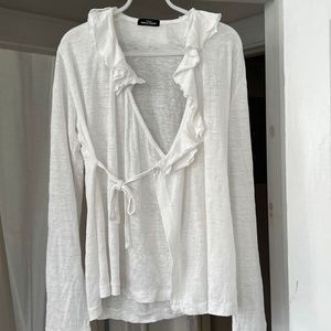 Tricot Comme des Garcons white linen blouse